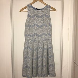 AQUA | Blue White Lace | Medium | Dress